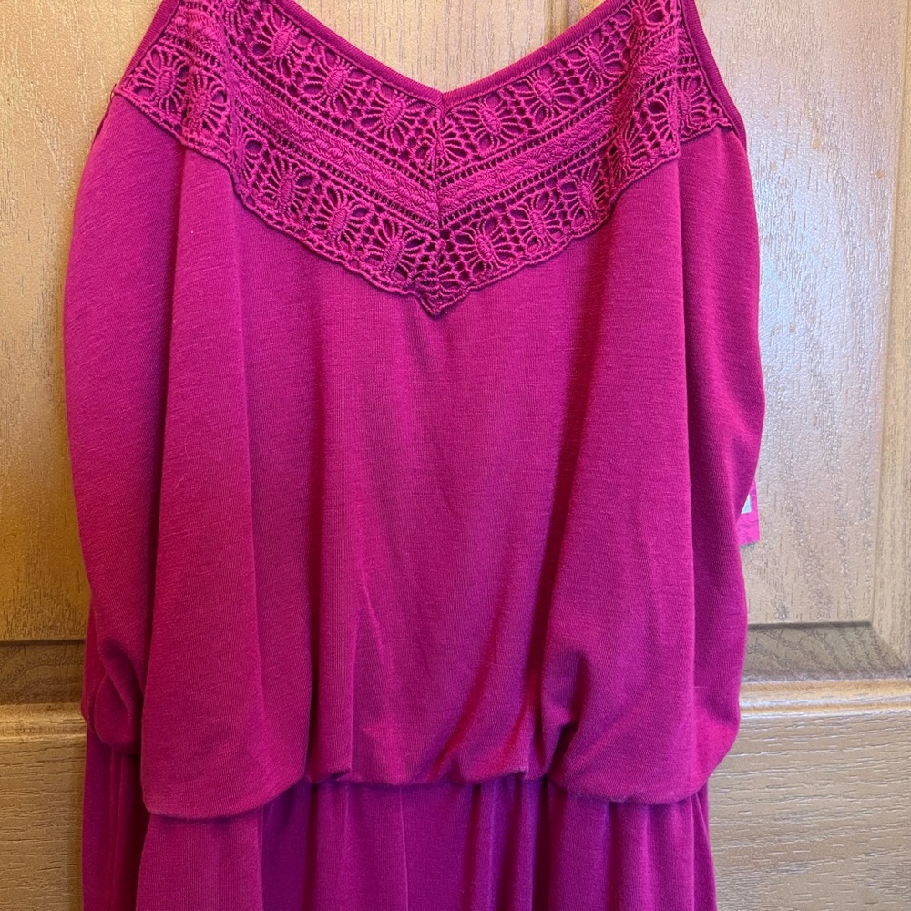 NWT Target Fuchsia Raspberry Knit Spaghetti Strap Knit Romper - Picture 9 of 10